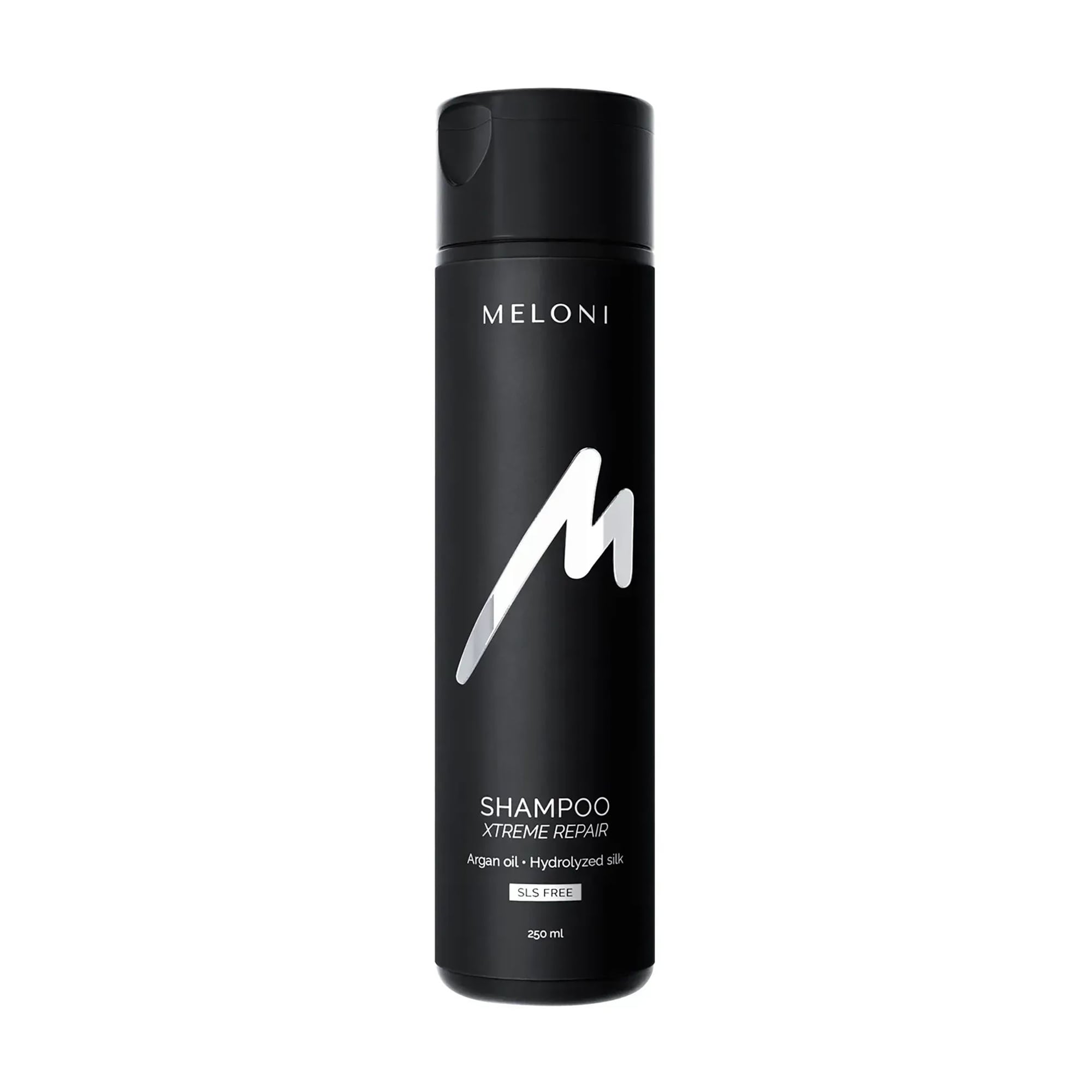 Відновлювальний безсульфатний шампунь для волосся MELONI Xtreme Repair Shampoo із гідролізатом шовку та аргановою олією, 250 мл